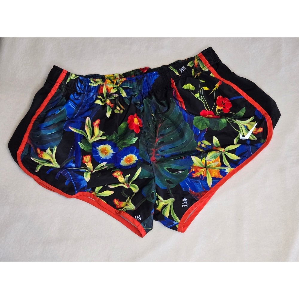 Nike Dri-FIT Running Shorts Bundle Womens Large Tropical Floral Leopard 2 Pairs - Picture 3 of 10